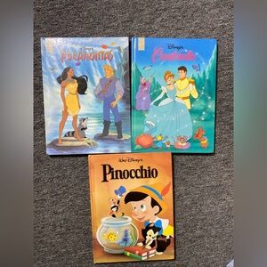 Disney classic storybooks Pinocchio Cinderella & Pocahontas